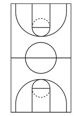 the vertical basketball court line vector