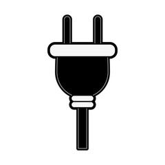 plug with cord icon image vector illustration design  black and white