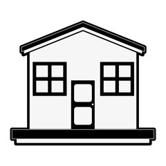 family house or home icon image vector illustration design  black and white