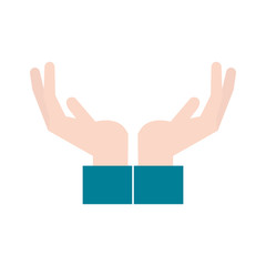 open hands icon image vector illustration design 