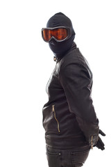 Dangerous burglar in black