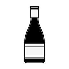 wine bottle icon image vector illustration design  black and white
