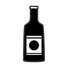 wine bottle icon image vector illustration design  black and white