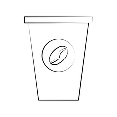 disposable cup coffee beverage icon image vector illustration design  black sketch line