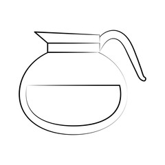 kettle coffee beverage icon image vector illustration design  black sketch line