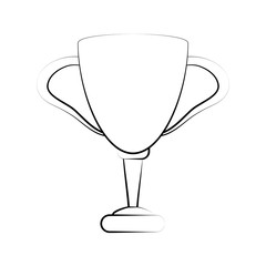 trophy cup icon image vector illustration design  black sketch line