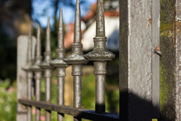 fences and gazebo in historical city