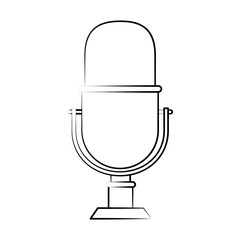 vintage microphone icon image vector illustration design  black sketch line
