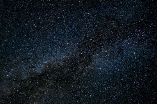 milky way galaxy, Long exposure photograph, with grain. © panyawatt