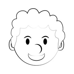 happy man smiling cartoon icon image vector illustration design  black sketch line