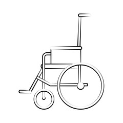 wheelchair healthcare icon image vector illustration design  black sketch line