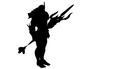 3d illustration of Neptune Silhouette. © vitanovski