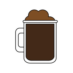 coffee beverage in glass cup icon image vector illustration design 