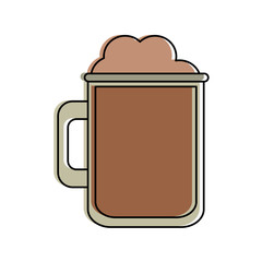 coffee beverage in pretty glass cup icon image vector illustration design