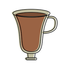 coffee beverage in pretty glass cup icon image vector illustration design