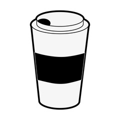 coffee beverage in disposable cup icon image vector illustration design