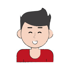 Young man cartoon icon vector illustration graphic design