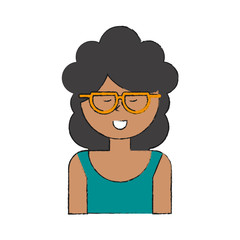 Young woman cartoon icon vector illustration graphic design