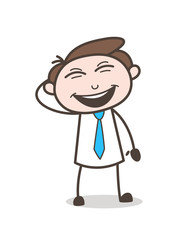Funny Young Boy Laughing Loudly Vector Illustration