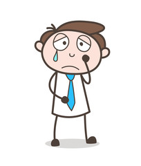 Sad Client Face Expression Vector Illustration