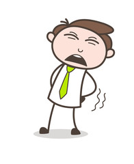 Young Businessman Having Pain in Body Vector Concept