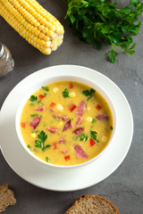 Corn Soup with Ham