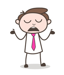 Cartoon Office Character Doing Unknown Behavior Vector