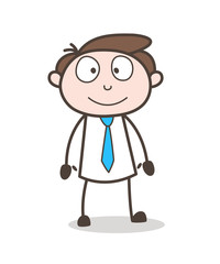 cartoon happy officer standing pose