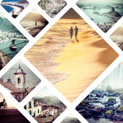 Gordijnen Collage of Brazil images - travel background © Curioso.Photography