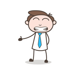 office character grimacing face expression vector