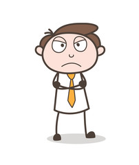 Cartoon Young Director in Angry Mood Vector Concept