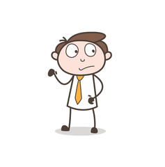 Cartoon Worried Employee Face Expression