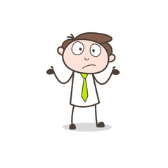 Cartoon Wonder Young Businessman Face Expression