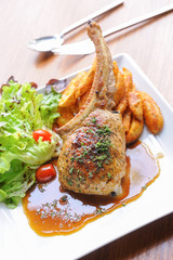 Pork chop with vegetables
