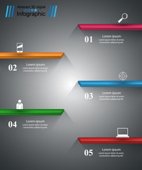 3D infographic design template and marketing icons. Shelf icon. Vector eps 10