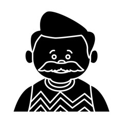 Cute grandfather cartoon icon vector illustration graphic design