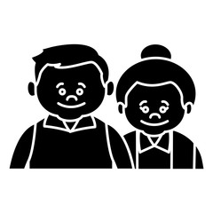 Cute grandparents couple cartoon icon vector illustration graphic design