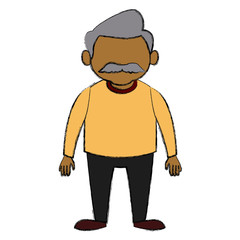 Cute grandfather cartoon icon vector illustration graphic design