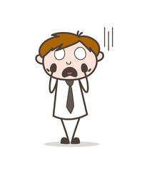 Man Screaming in Fear Face Vector Illustration