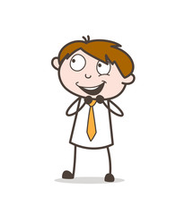 Innocent Laughing Man Face Expression Vector Illustration