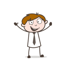Joyful Excited Man Face Expression Vector