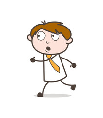 Scared Man Running Vector Concept