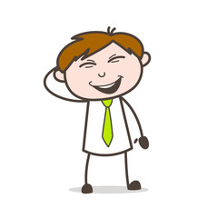 Overexcited Person Laughing Vector Illustration