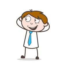 Surprised Boy Smiling Concept Vector Graphic