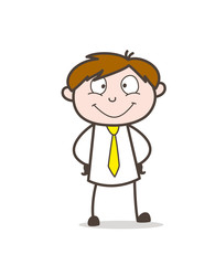 Very Happy Cartoon Boy Character Vector Illustration