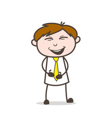 Funny Boy Laughing Face Vector