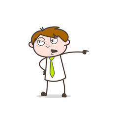 Office Manager in Angry Mood Vector Illustration