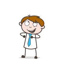 Happy Young Businessman Feeling Proud Vector Concept