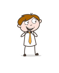 Cartoon Happy Young Businessman Character