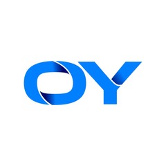 oy logo initial logo vector modern blue fold style